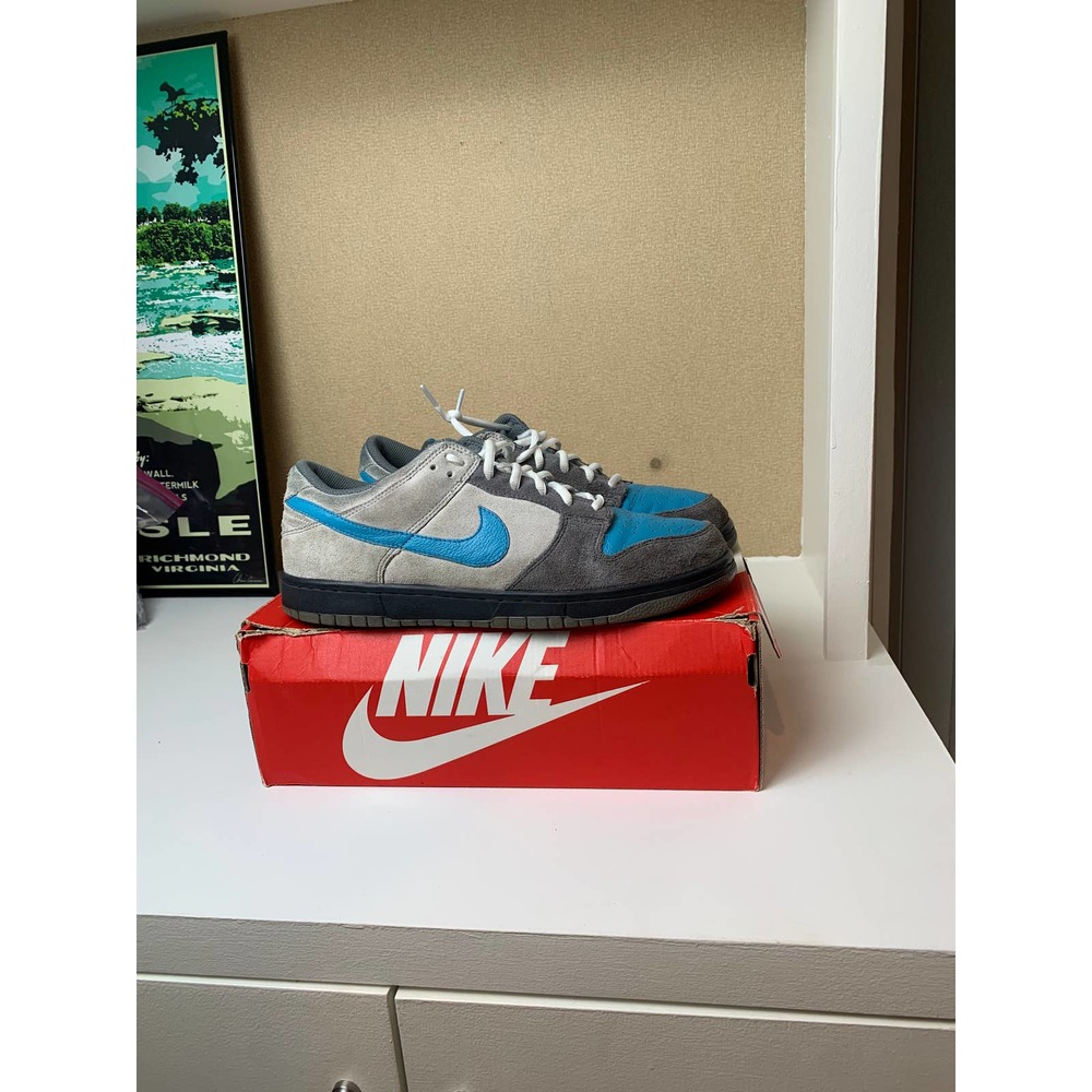 Vintage 2007 Nike Dunk Gray Blue Yellow